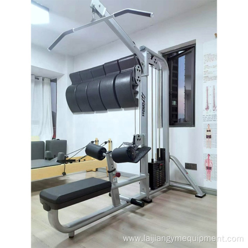 Dual function pin loaded lat pulldown row machine